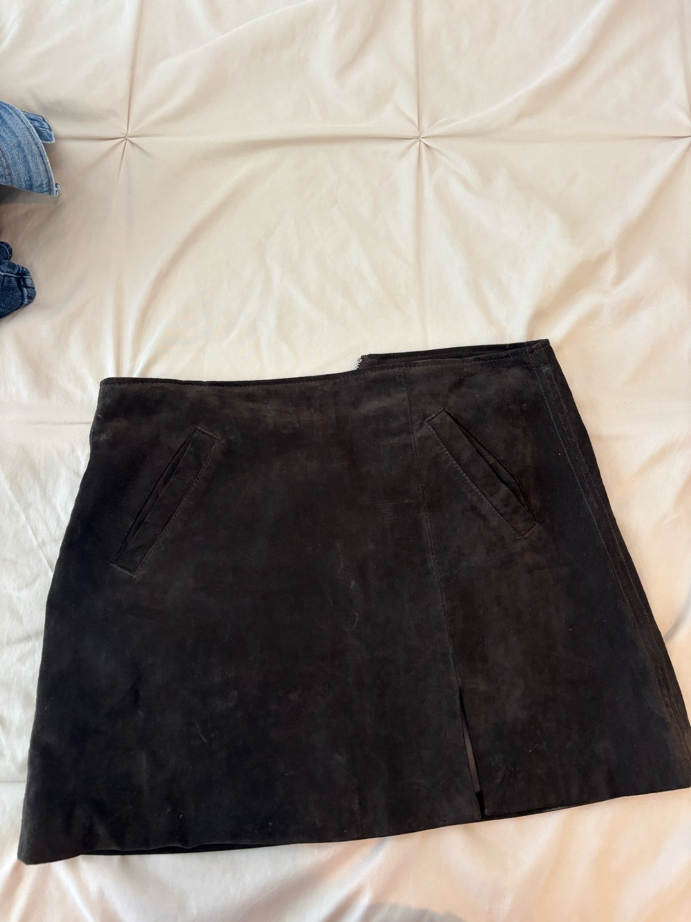 Blank NYC Black Corduroy Skirt - Minimal Pocket Detail